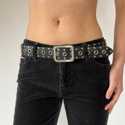 Leather Studded Grommet Belt (XS-XL)