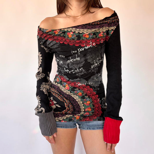 Desigual Graphic Longsleeve Top (S)