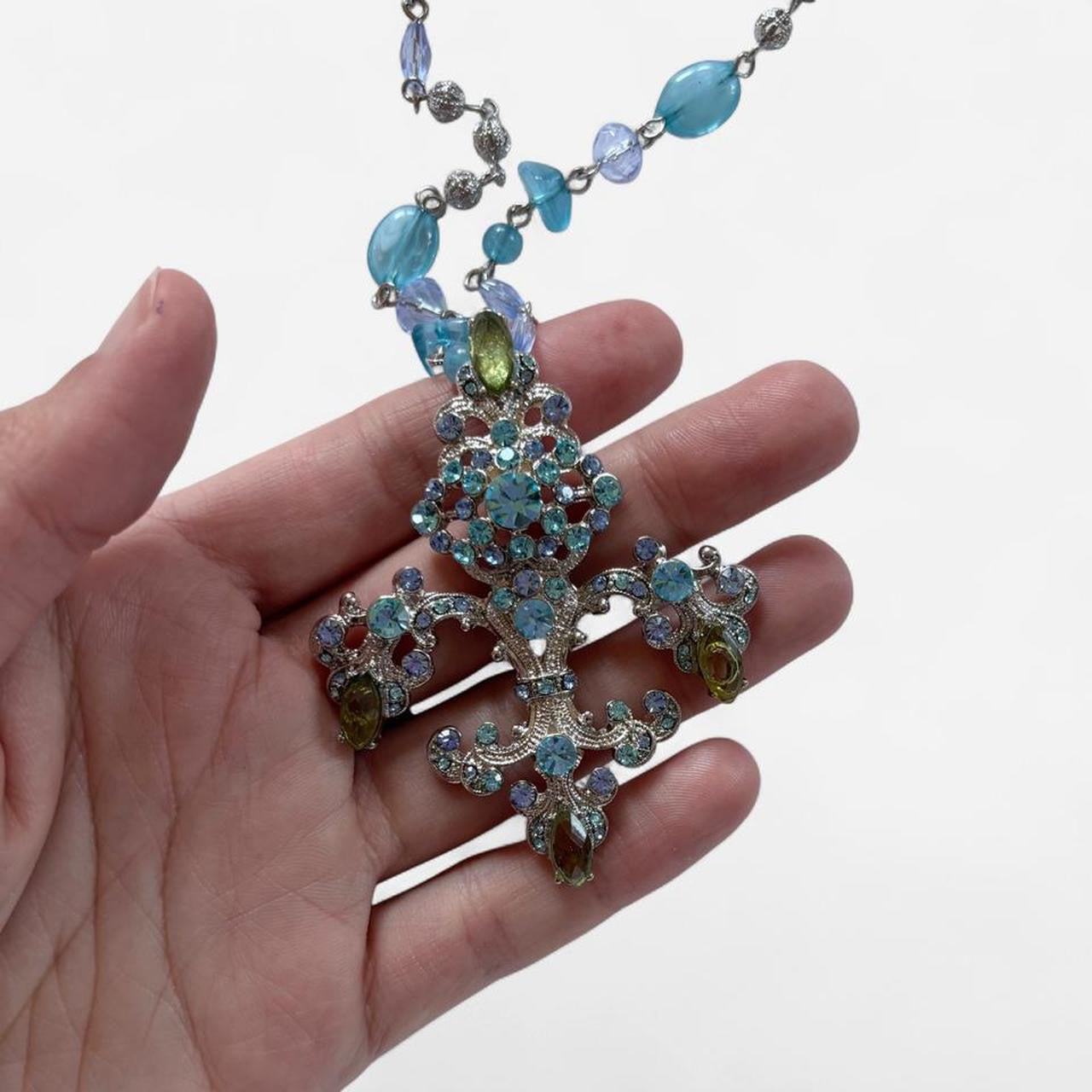 Rhinestone Fleur De Lis Necklace
