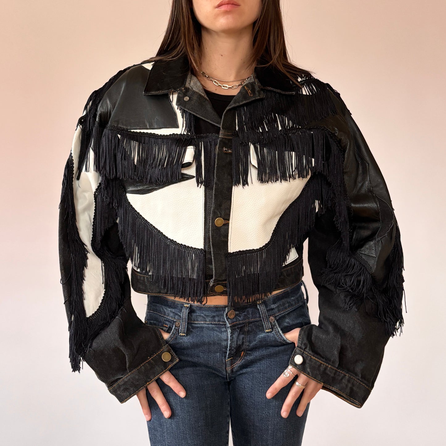 80s Custom James Dean Fringe Jacket (M)