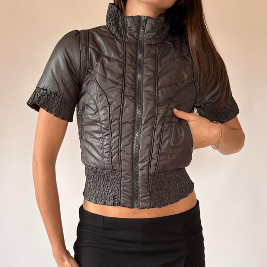 Y2K Slate Puffer Top (S)