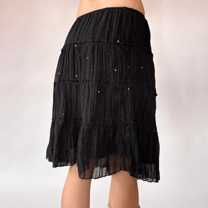 Y2K Sequin Tiered Skirt (XS)