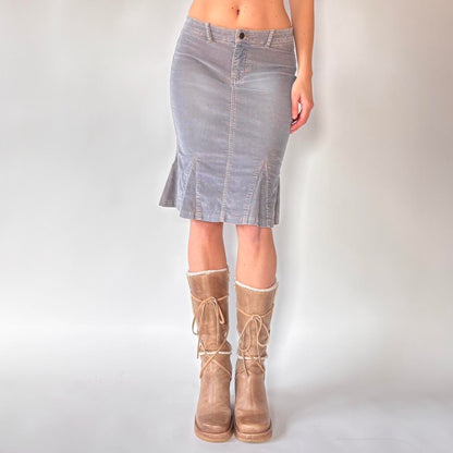 Y2K Guess Corduroy Midi Skirt (XS)