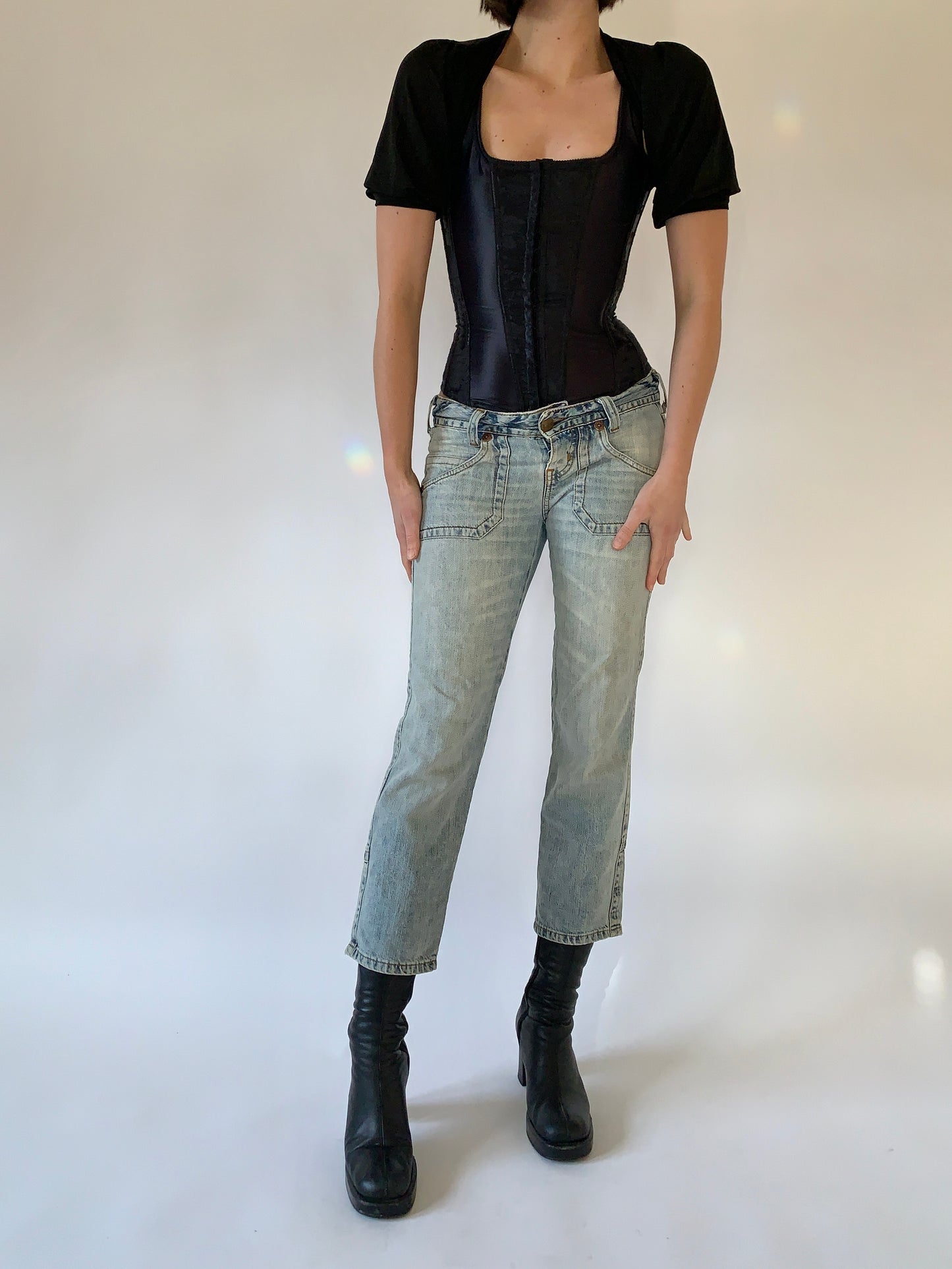 Y2K Denim Capris - Small