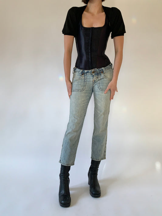 Y2K Denim Capris - Small