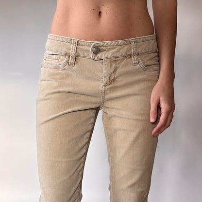 Y2K Low Rise Corduroy Flare Pants (S)