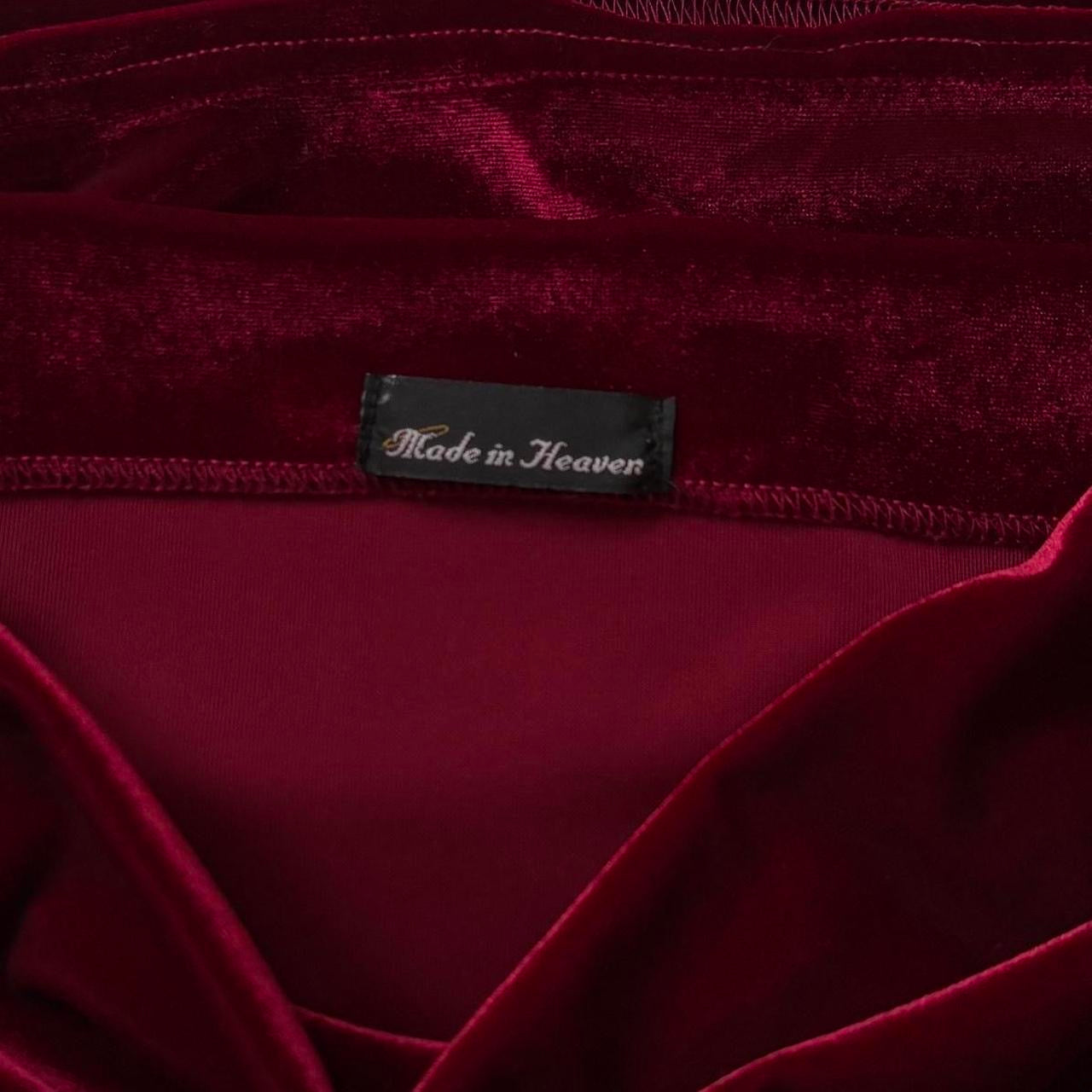 90s Red Velvet Cowl Neck Top (M)