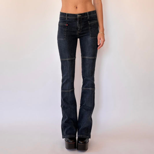 Y2K Paneled Flare Jeans (XS/S)