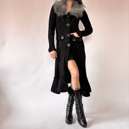 Y2K Faux Fur Cardigan (M)