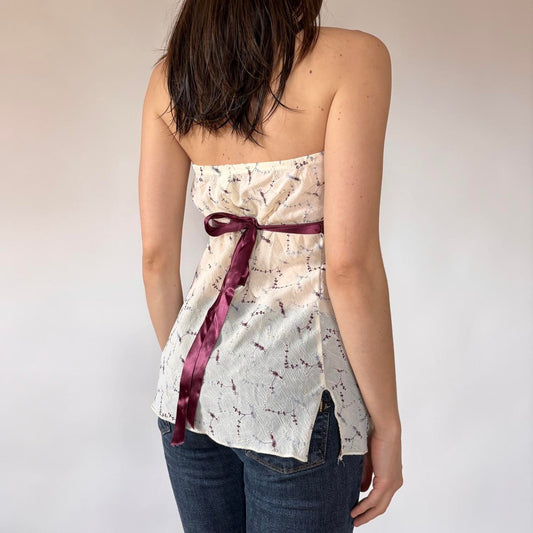 Y2K Strapless Ribbon Top (M)