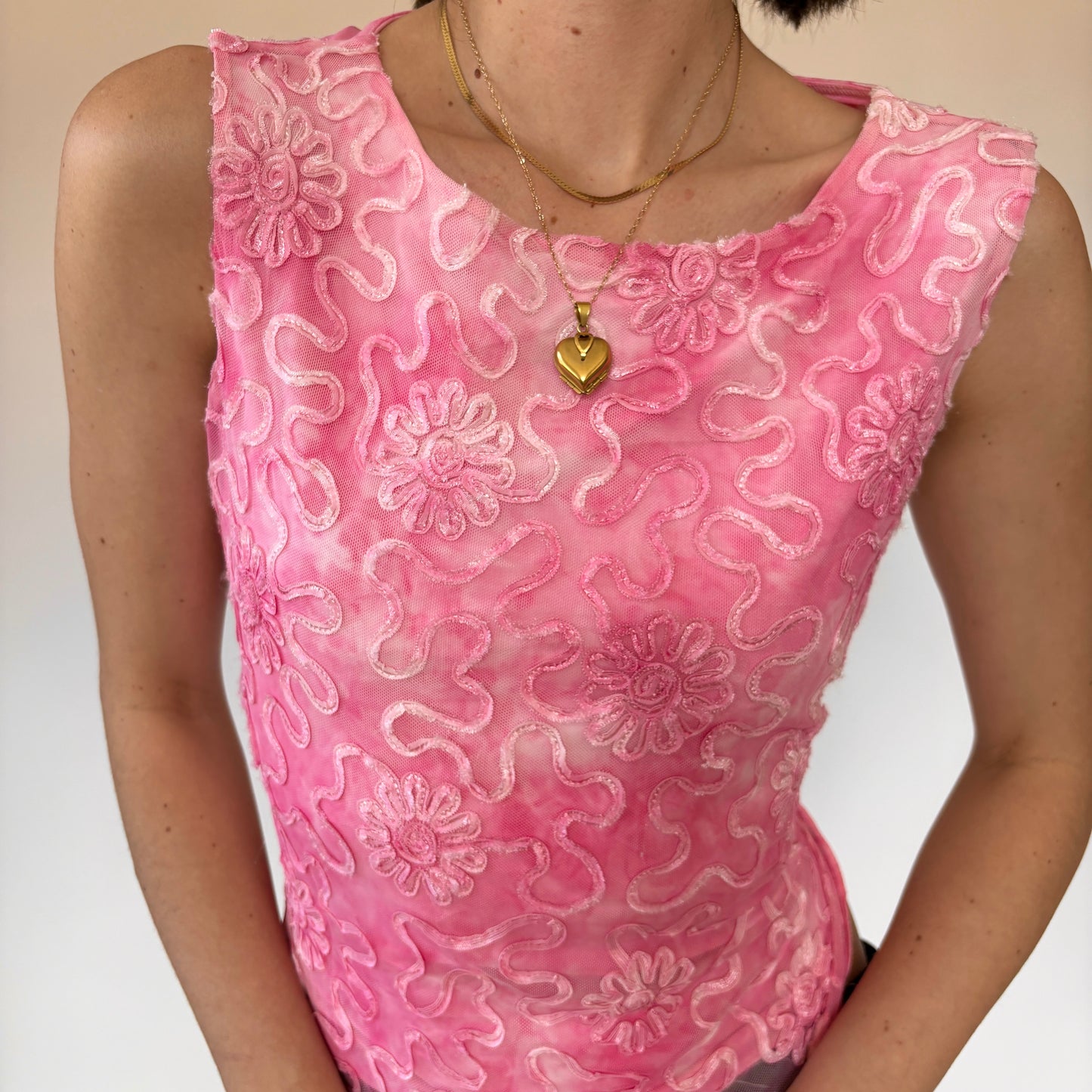 Y2K Pink Squiggle Tank (M)