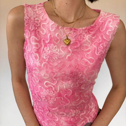 Y2K Pink Squiggle Tank (M)