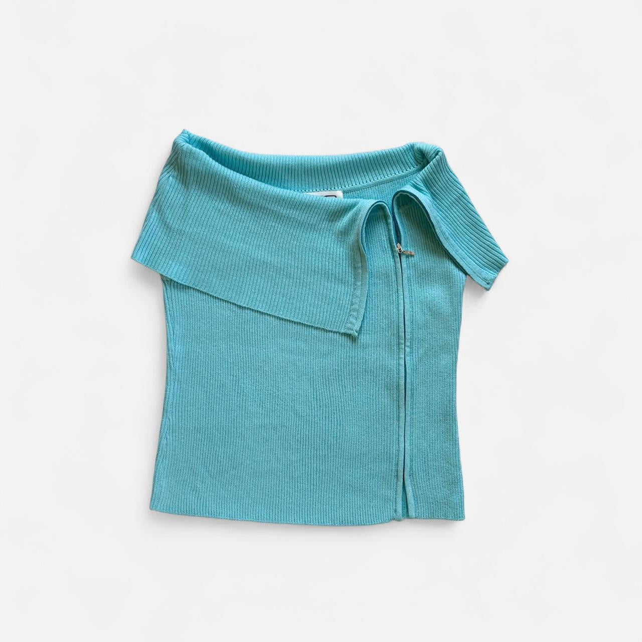 90s Aqua Rollover Top (M-1X)