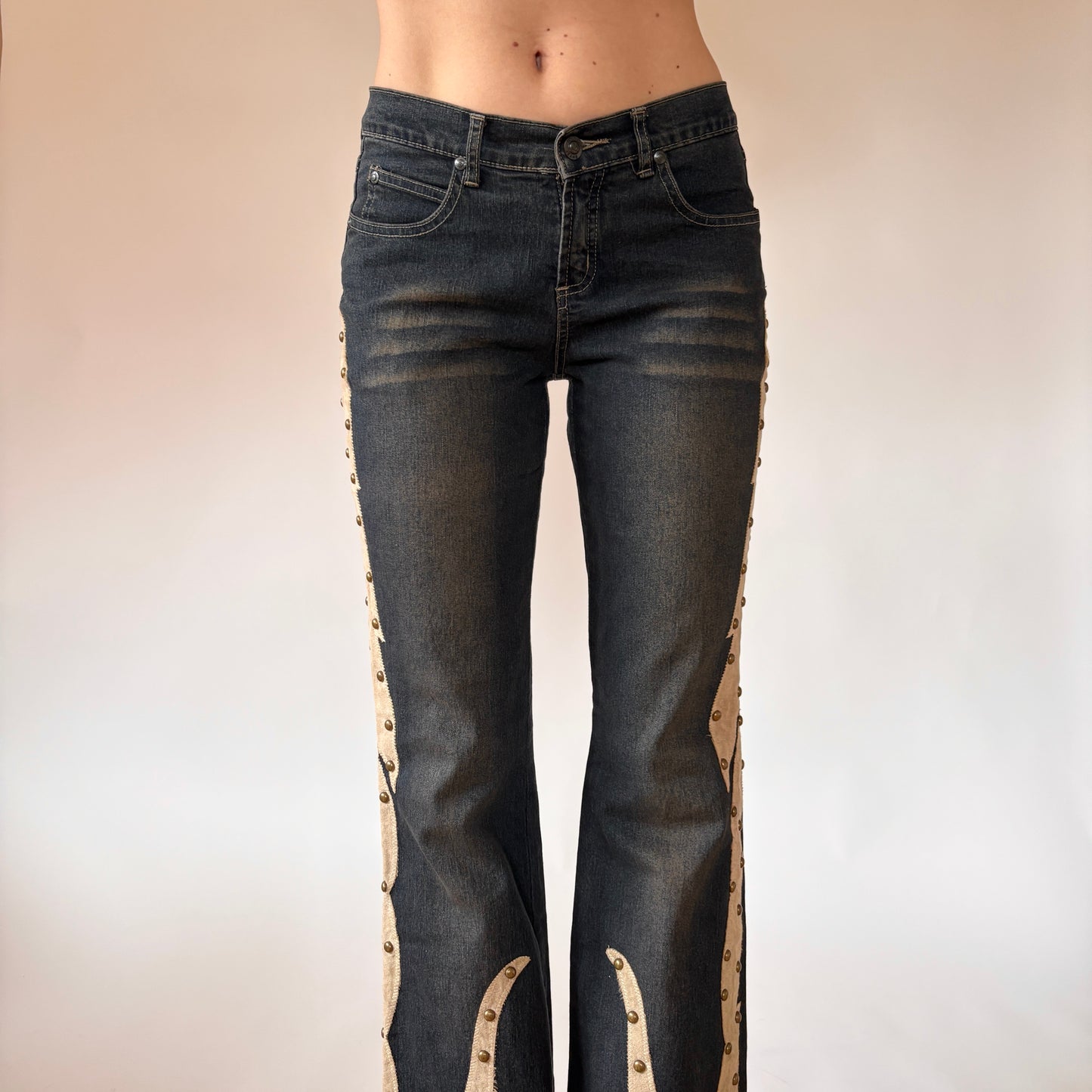 Y2K Embellished Flare Jeans (S)