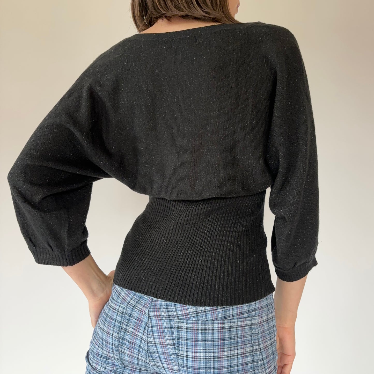 Y2K Glitter Knit Top (M)