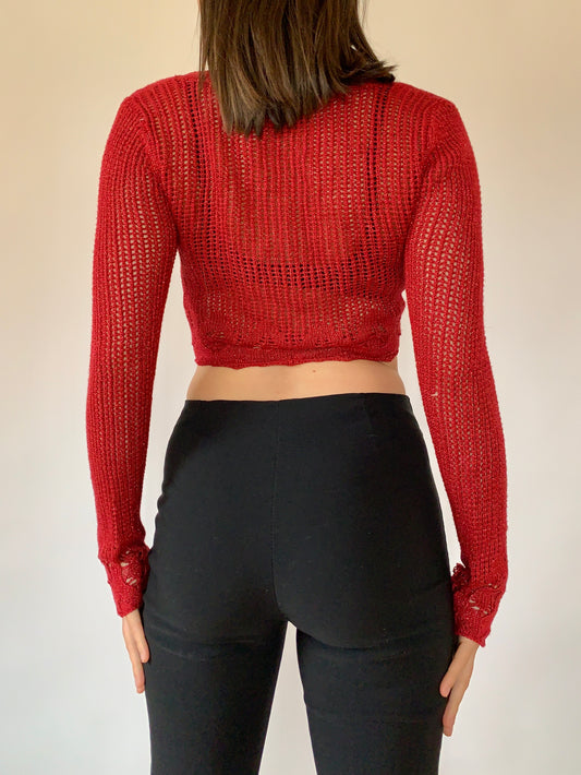 Y2K Crochet Cardigan - S/M