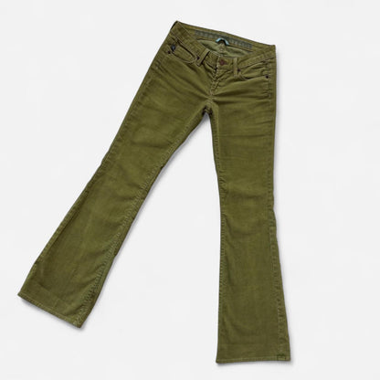 Y2K Low Rise Green Corduroys (XXS/XS)