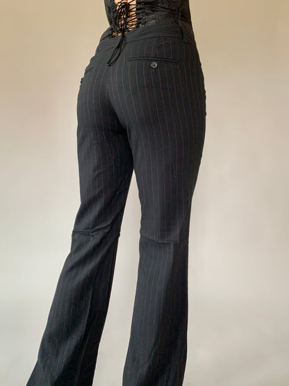 Y2K Pinstripe Trousers - Small