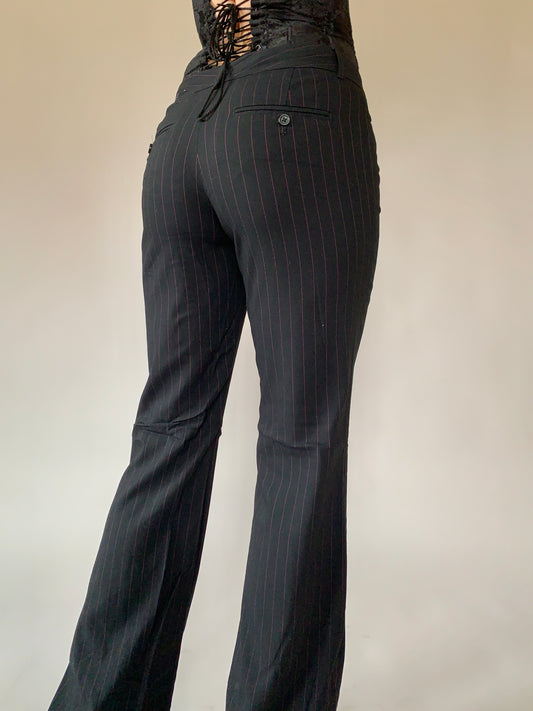 Y2K Pinstripe Trousers - Small