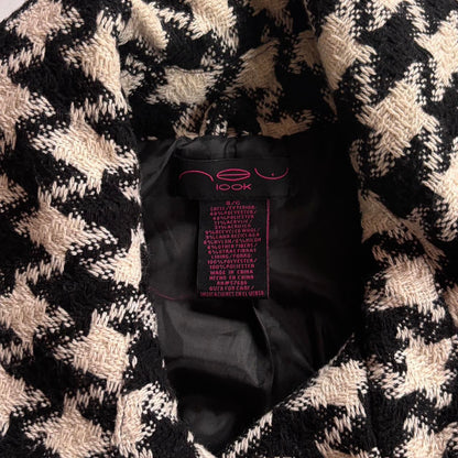 Y2K Houndstooth Belted Coat (XS/S)