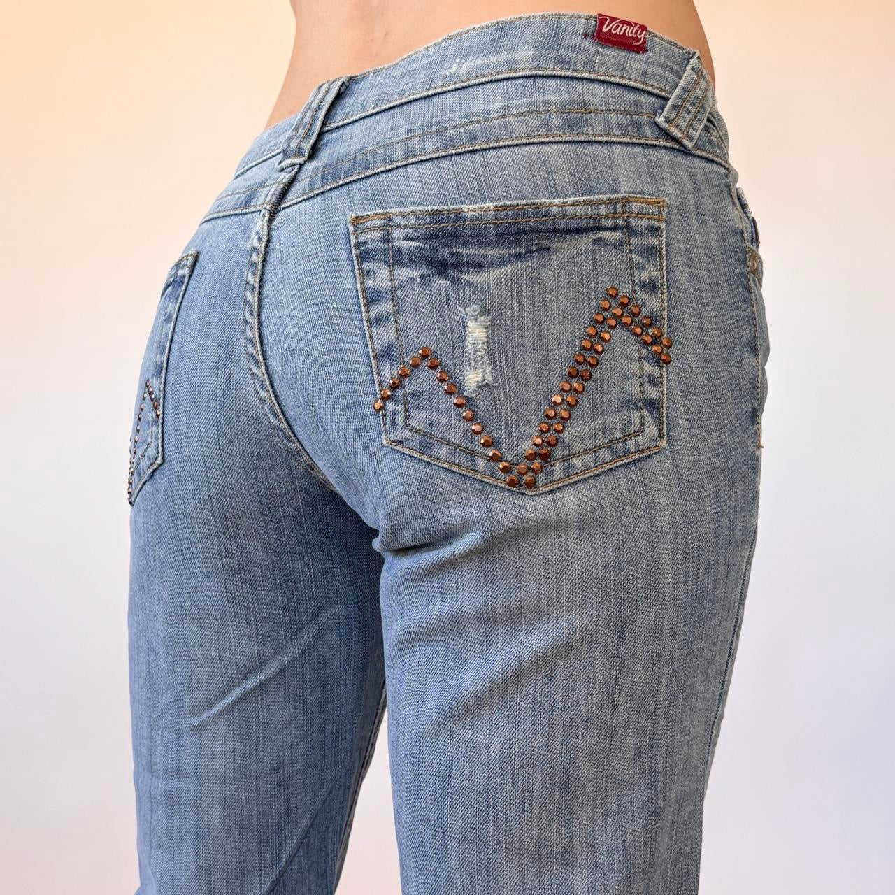 Y2K Low Rise Flare Jeans (XS)