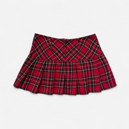 Y2K Pleated Plaid Mini Skirt (S)