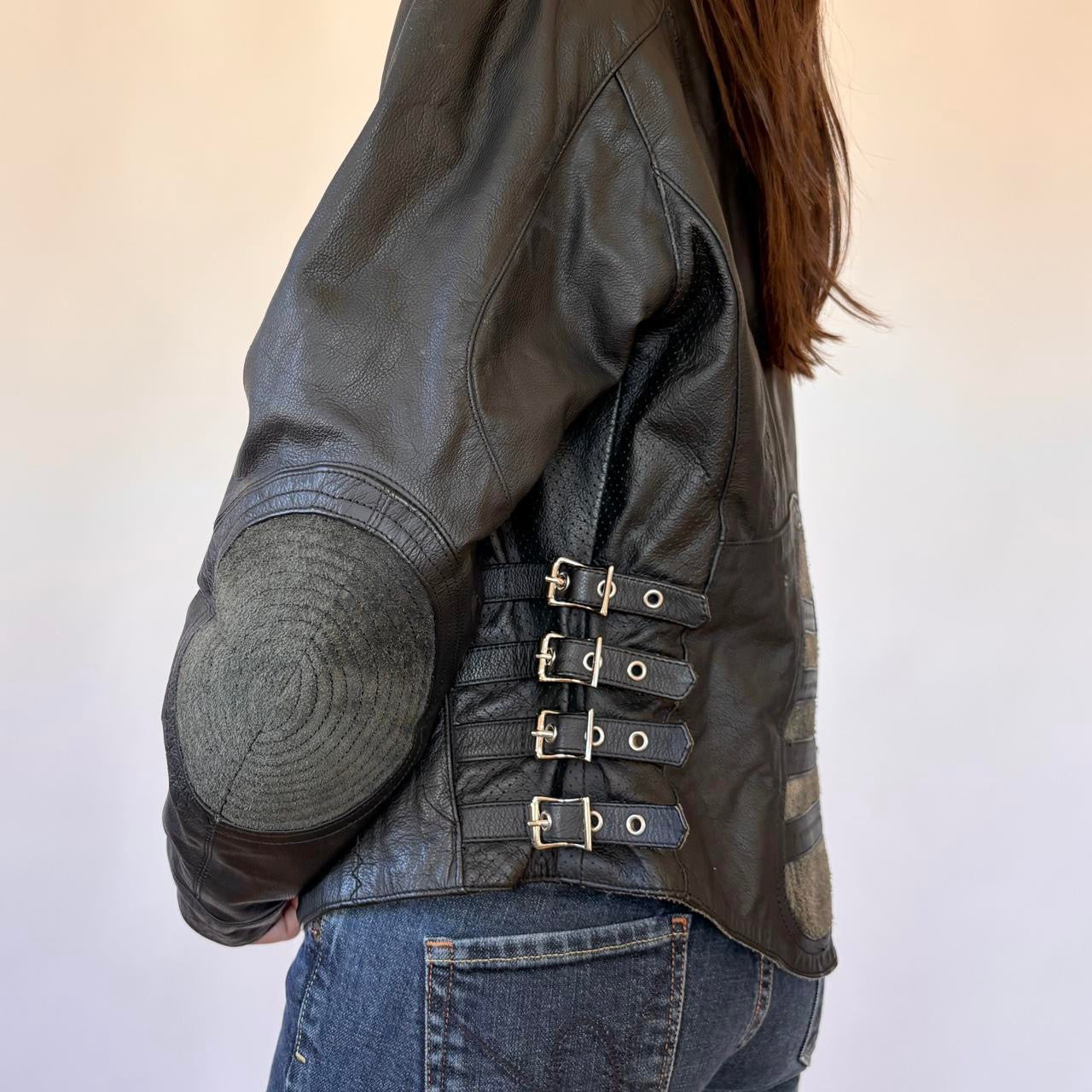 90s Bombshell Leather Moto Jacket (S)
