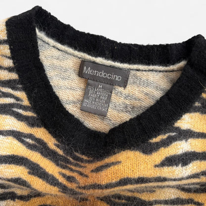 2000s Tiger Print Knit Top (S/M)