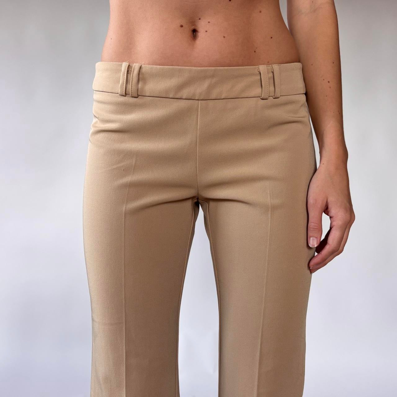 Y2K Nude Flare Trousers (XS)