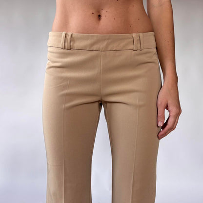 Y2K Nude Flare Trousers (XS)