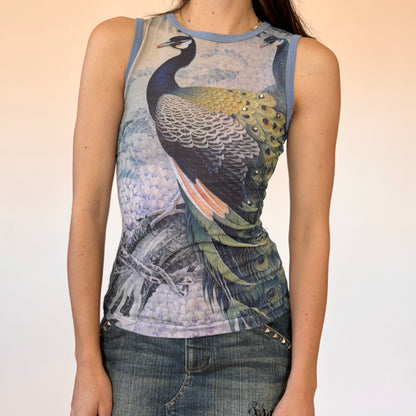 Y2K Mesh Peacock Tank (S)
