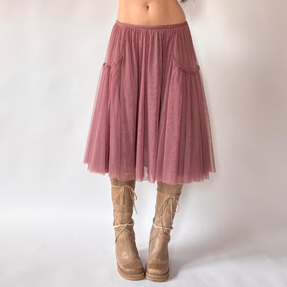 2000s Mauve Tulle Skirt (S/M)