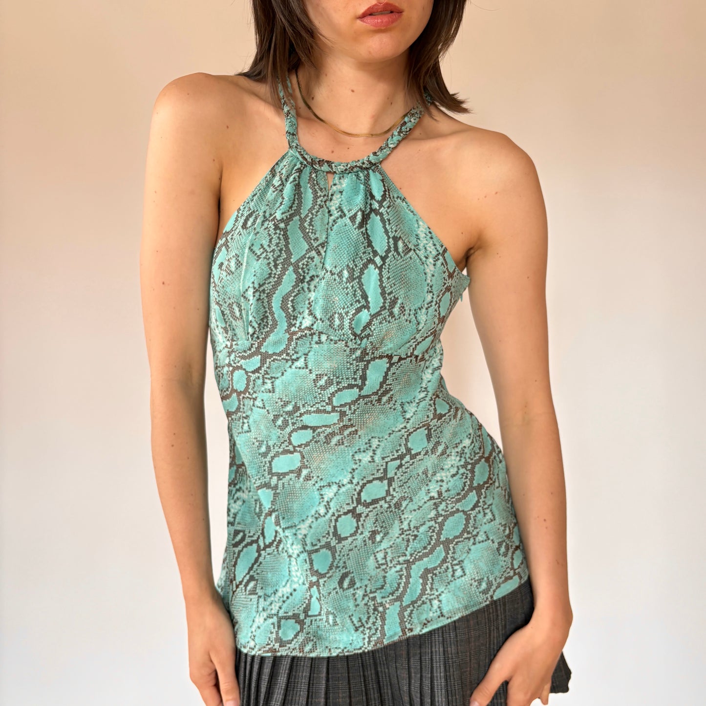 2000s Silk Snakeskin Top (S)