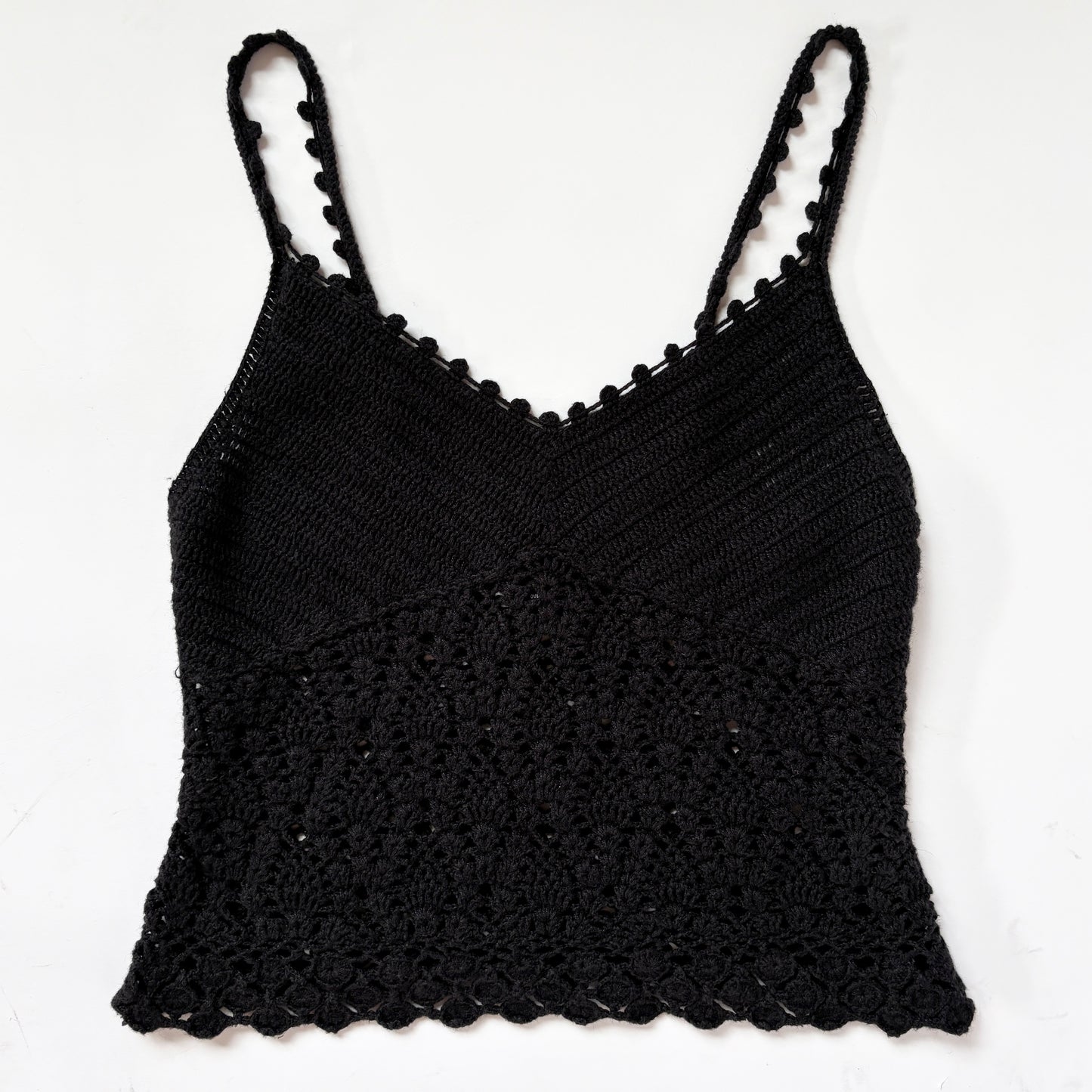 Y2K Noir Crochet Tank (M)