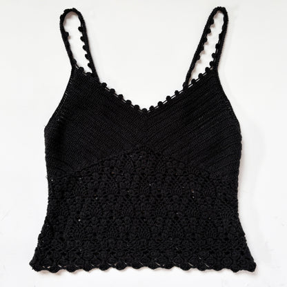 Y2K Noir Crochet Tank (M)