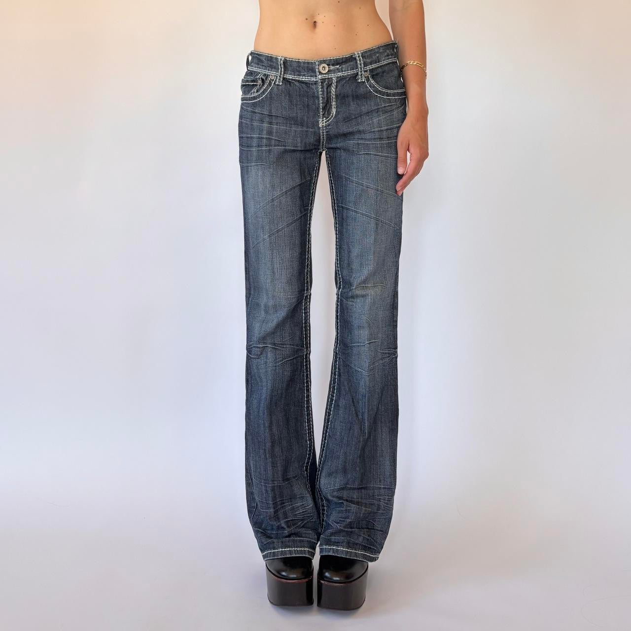 Y2K Dark Wash Low Rise Jeans (M)