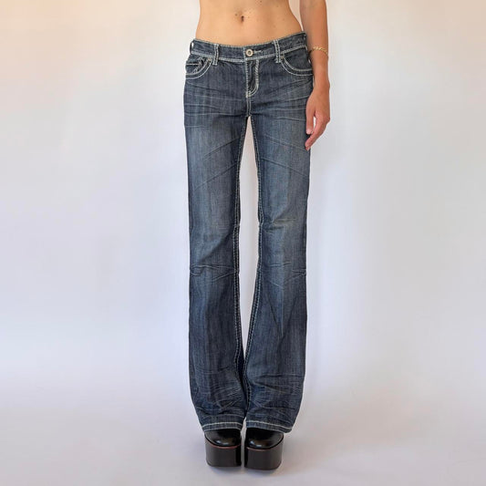 Y2K Dark Wash Low Rise Jeans (M)