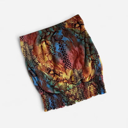 Y2K Snakeskin Tube Top (M)