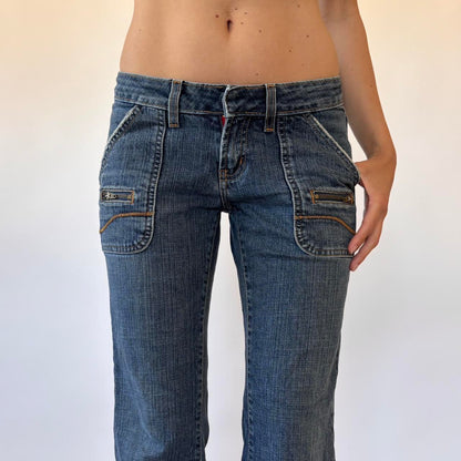 Y2K Bebe Low Rise Capri Jeans (XS)