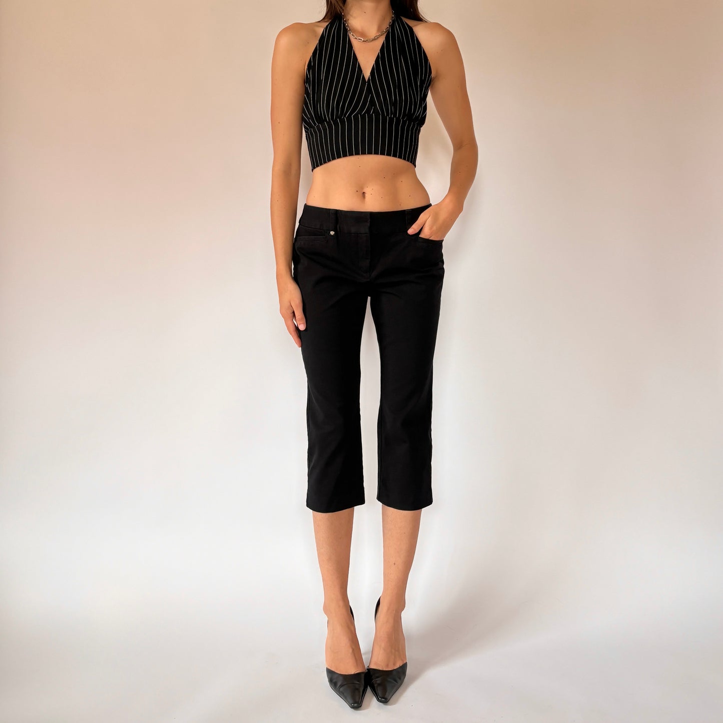 Y2K Noir Capris (S)