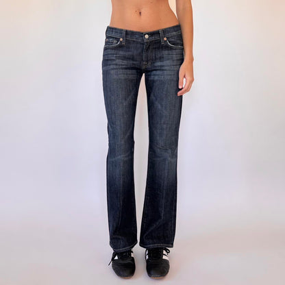 2000s Low Rise Dark Wash Jeans (S)