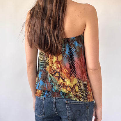 Y2K Snakeskin Tube Top (M)