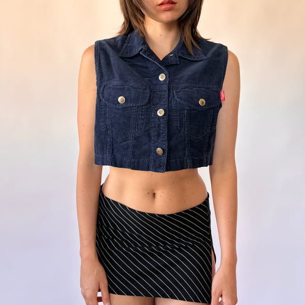 90s Corduroy Cropped Vest (S/M)