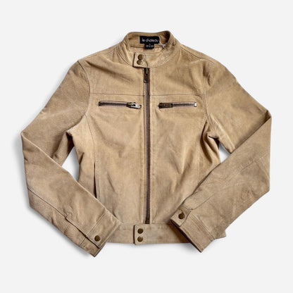 Y2K Suede Moto Jacket (XS/S)