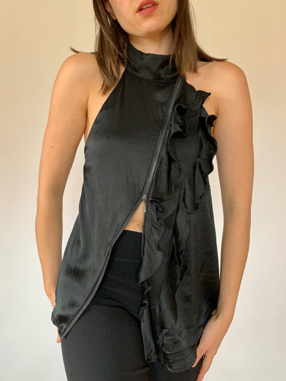 Y2K Bebe Silk Top - Small