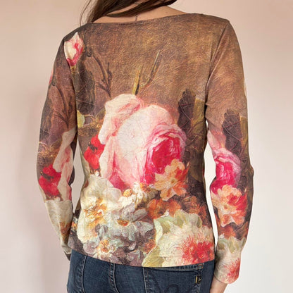90s Floral Printed Longsleeve Top (L)