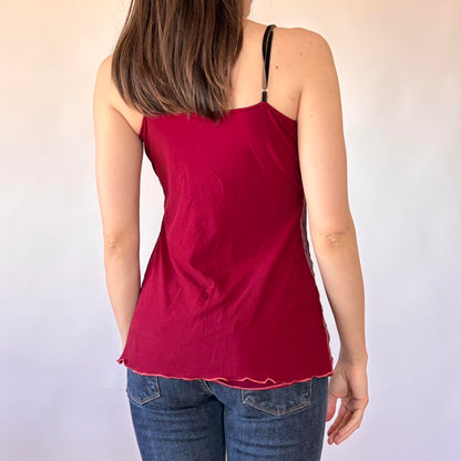 Y2K Italian Velvet Beaded Cami (M)