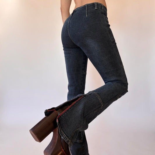 Y2K Paneled Flare Jeans (XS/S)