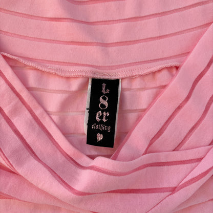 Y2K Baby Pink Off Shoulder Top (S)