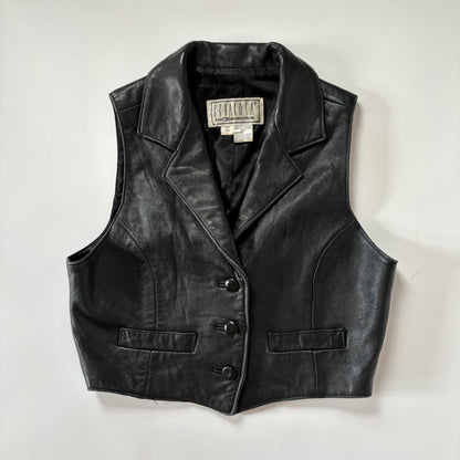 90s Noir Leather Vest (S)